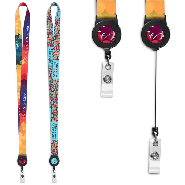 Altitude Badge Reel Double-Sided Sublimated Satin Lanyard Altitude Badge Reel Double-Sided Sublimated Satin Lanyard