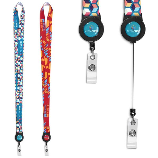 Altitude Badge Reel Single-Sided Sublimated Satin Lanyard Altitude Badge Reel Single-Sided Sublimated Satin Lanyard
