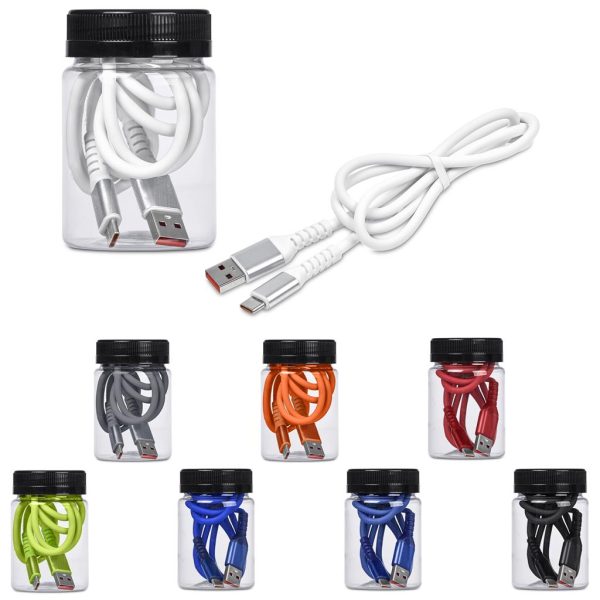 Altitude Capsit Fast Charge USB-A to Type-C Charging Cable in Jar