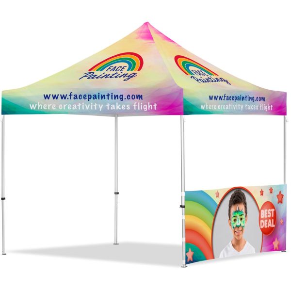 Coated Steel Sublimated Gazebo 3m x 3m - 1 Half-Wall Ski