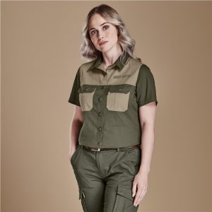 Ladies Short Sleeve Serengeti 2-Tone Bush Shirt