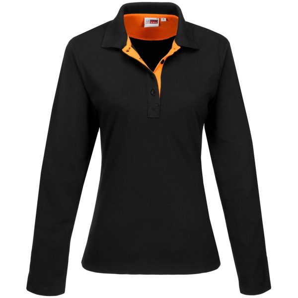 Ladies Long Sleeve Solo Golf Shirt - Orange Ladies Long Sleeve Solo Golf Shirt - Orange