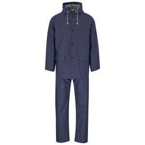 Light Hurricane Rubberised Polyester/PVC Rainsuit - Navy