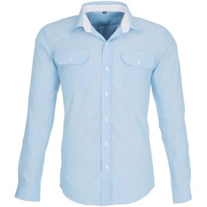 Mens Long Sleeve Windsor Shirt - Light Blue
