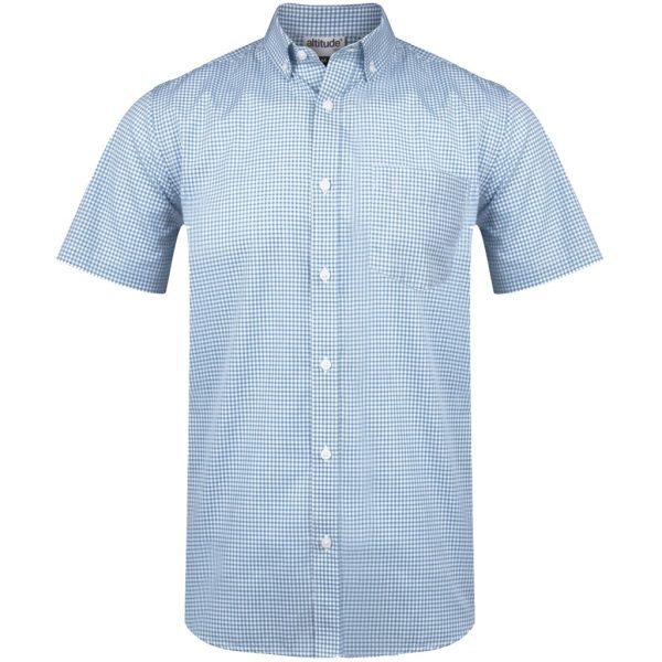 Mens Short Sleeve Edinburgh Shirt - Blue Mens Short Sleeve Edinburgh Shirt - Blue