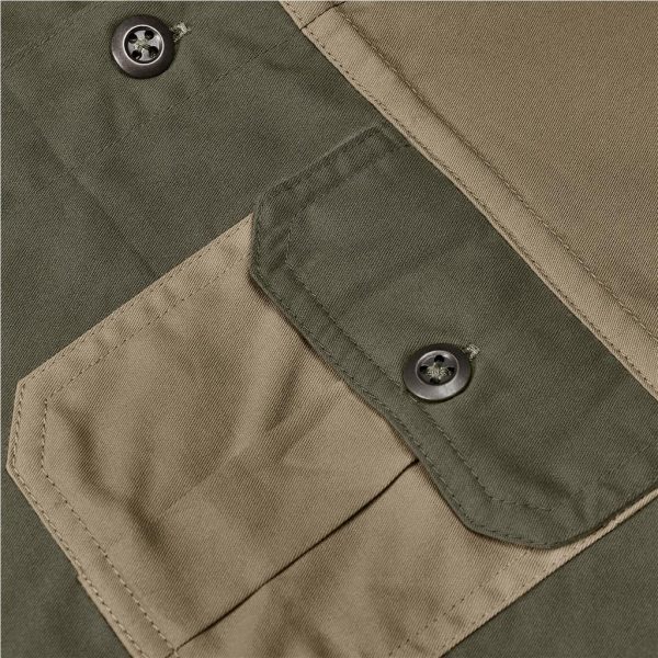 Mens Short Sleeve Serengeti 2-Tone Bush Shirt