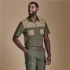 Mens Short Sleeve Serengeti 2-Tone Bush Shirt