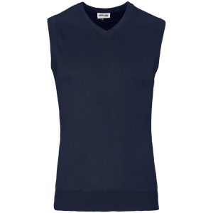 Mens Sleeveless Peru V-Neck Jersey - Navy
