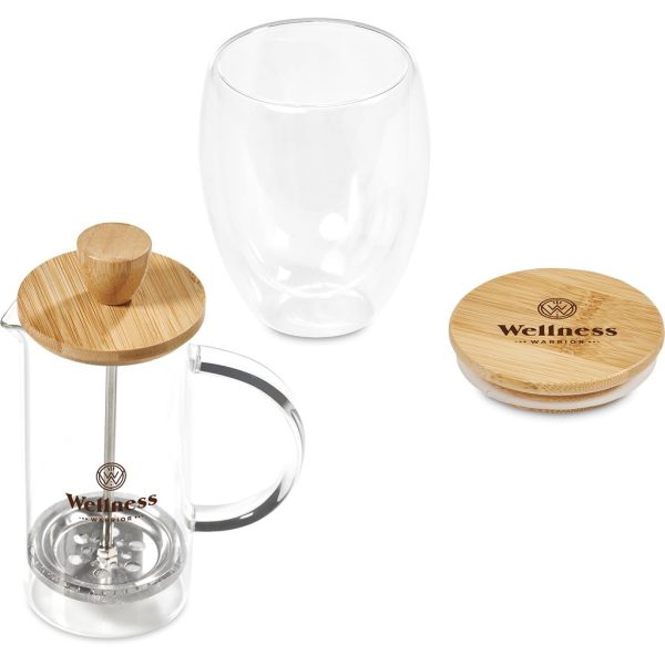 Okiyo Aibo Glass & Bamboo Coffee Set
