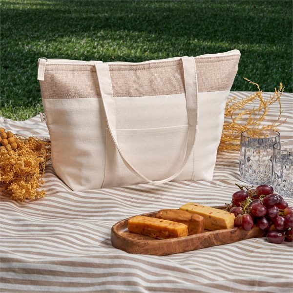 Okiyo Arshi Cotton & Jute 12 Can Lunch Cooler 6 Okiyo Arshi Cotton & Jute 12 Can Lunch Cooler