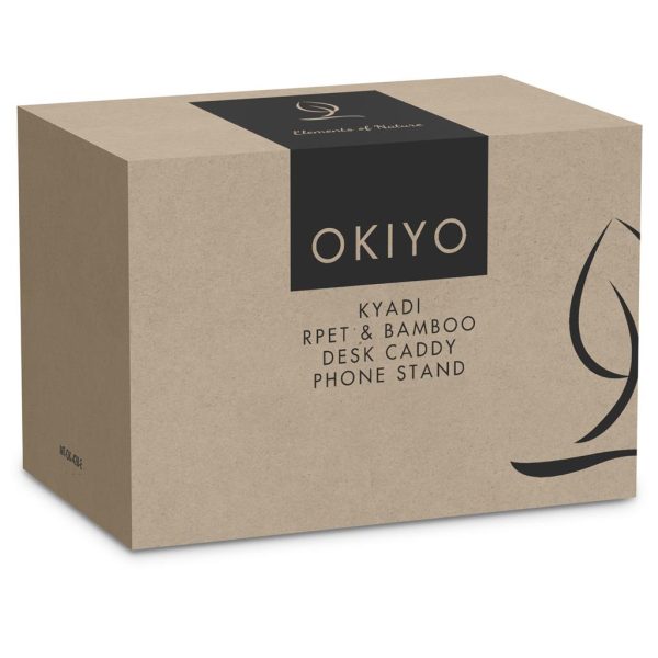 Okiyo Kyadi Recycled PET & Bamboo Desk Caddy Phone Stand