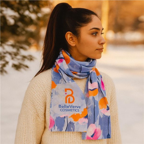 Pre-Printed Hoppla Snuggle Polar Fleece Scarf - Double-Sided Branding