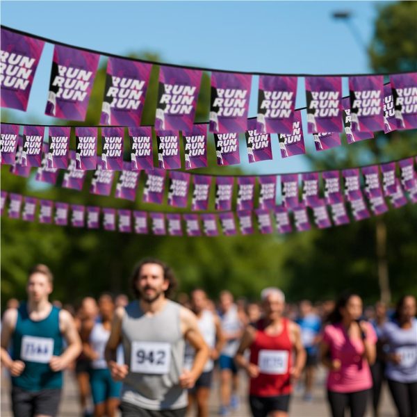 Sublimated Single-Sided Polyester Rectangle Bunting - 10m4 Sublimated Single-Sided Polyester Rectangle Bunting - 10m