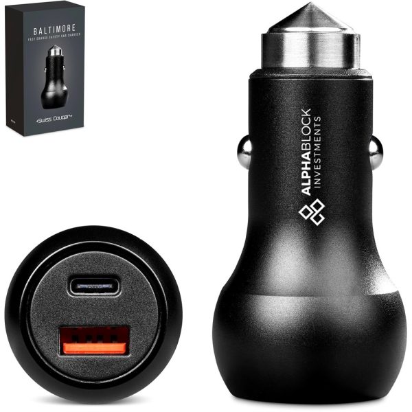 Swiss Cougar Baltimore 2 -in-1 Fast Car Charger & Tool Swiss Cougar Baltimore 2 -in-1 Fast Car Charger & Tool
