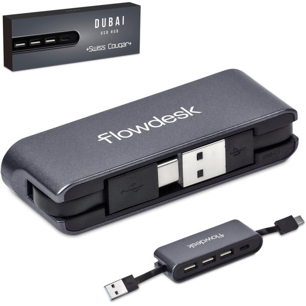 Swiss Cougar Dubai USB Hub - Gun Metal Swiss Cougar Dubai USB Hub - Gun Metal
