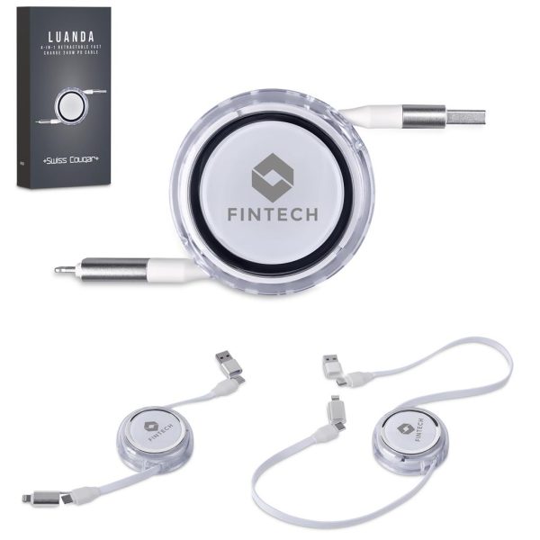 Swiss Cougar Luanda 4-in-1 Retractable Fast Charge 240W PD Cable Swiss Cougar Luanda 4-in-1 Retractable Fast Charge 240W PD Cable