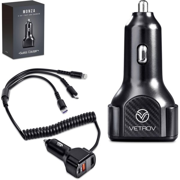 Swiss Cougar Monza 3-in-1 Fast Car Charger Swiss Cougar Monza 3-in-1 Fast Car Charger