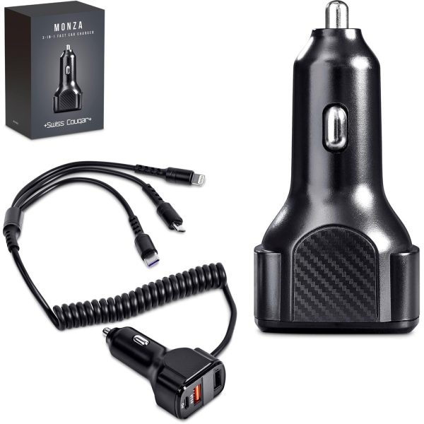 Swiss Cougar Monza 3-in-1 Fast Car Charger1 Swiss Cougar Monza 3-in-1 Fast Car Charger