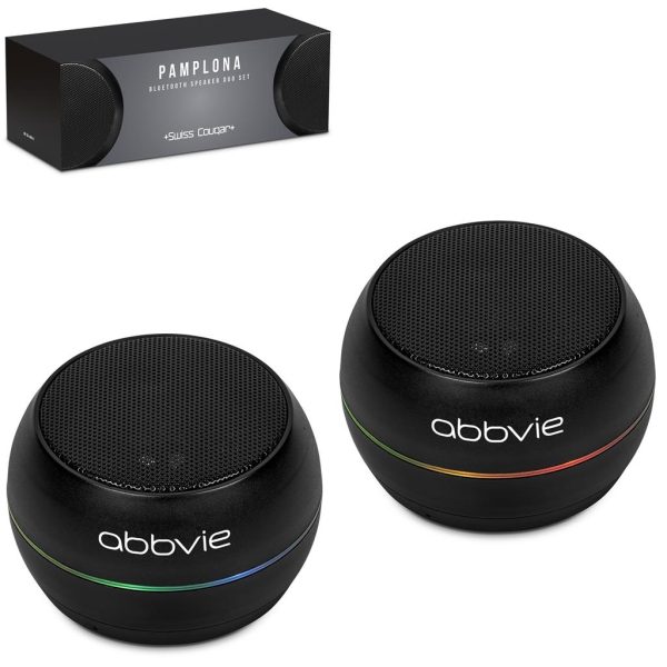 Swiss Cougar Pamplona Bluetooth Speaker Duo Set Swiss Cougar Pamplona Bluetooth Speaker Duo Set