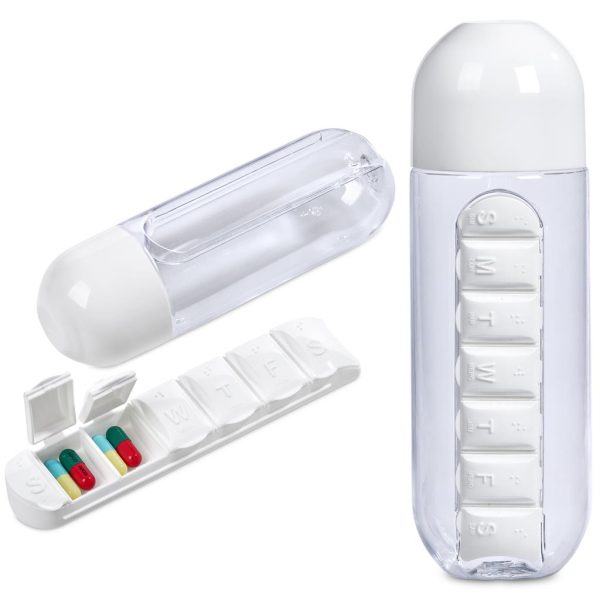 Altitude Vita-Stream Pill Box Plastic Water Bottle - 600ml10 Altitude Vita-Stream Pill Box Plastic Water Bottle - 600ml