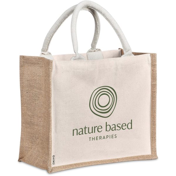 Okiyo Chinsai Midi Jute & Cotton Tote Okiyo Chinsai Maxi Jute & Cotton Tote