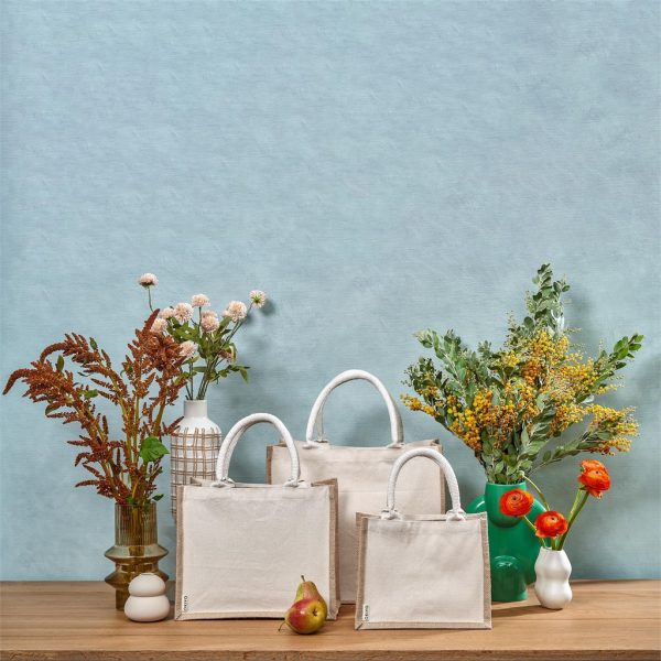 Okiyo Chinsai Midi Jute & Cotton Tote 5 Okiyo Chinsai Midi Jute & Cotton Tote