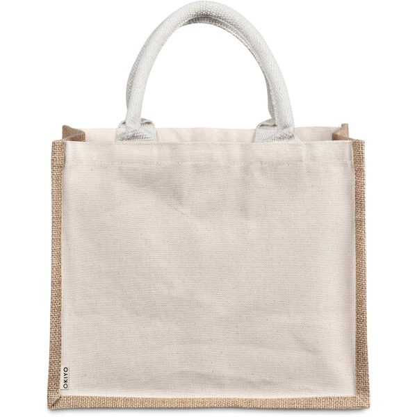 Okiyo Chinsai Midi Jute & Cotton Tote 7 Okiyo Chinsai Maxi Jute & Cotton Tote