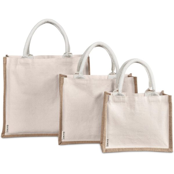 Okiyo Chinsai Mini Jute & Cotton Gift Bag 10 Okiyo Chinsai Mini Jute & Cotton Gift Bag