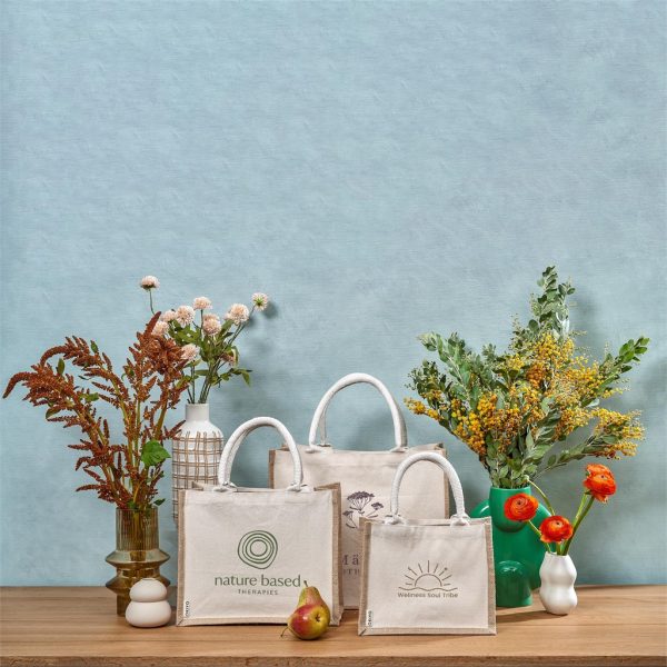 Okiyo Chinsai Mini Jute & Cotton Gift Bag 11 Okiyo Chinsai Mini Jute & Cotton Gift Bag