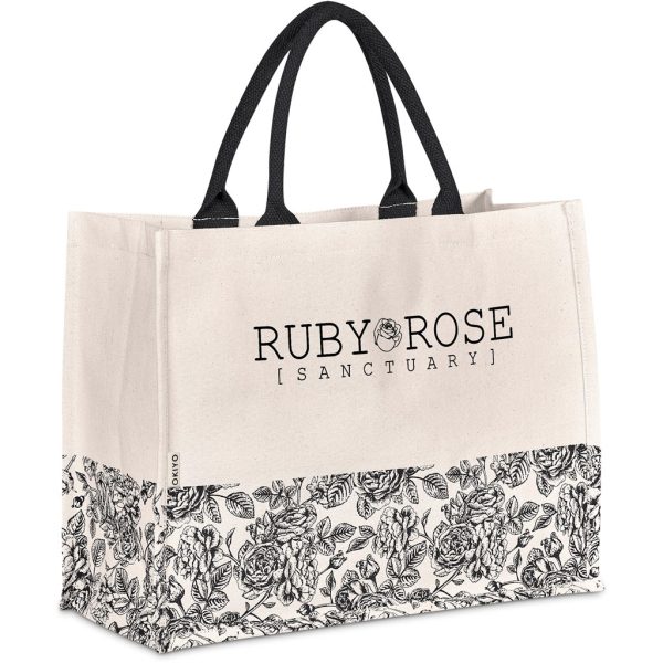 Okiyo Hana Printed Cotton Tote Okiyo Hana Printed Cotton Tote