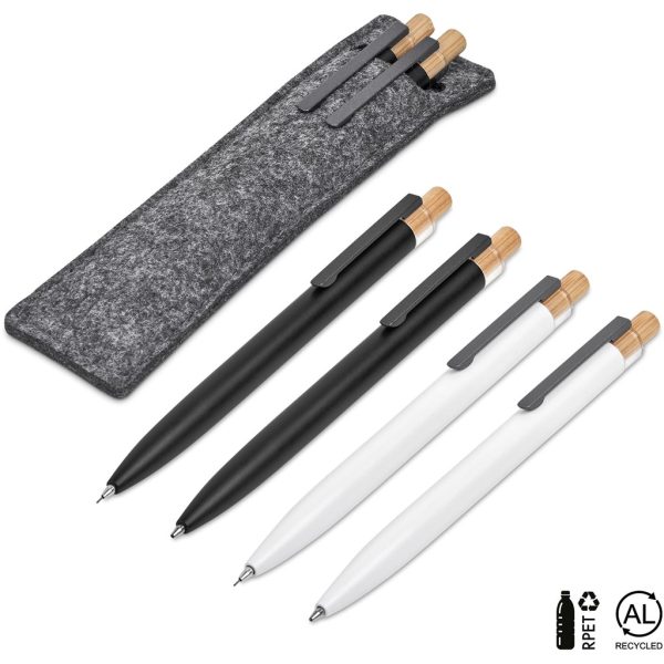 Okiyo Mimo Recycled Aluminum Ball Pen & Pencil Set 1 Okiyo Mimo Recycled Aluminum Ball Pen & Pencil Set