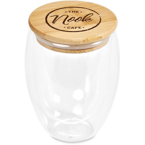 Okiyo Moco Glass & Bamboo Double-Wall Cup - 350ml