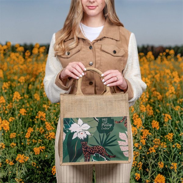 Okiyo Nuri Sublimated Pocket Jute Tote 4 Okiyo Nuri Sublimated Pocket Jute Tote