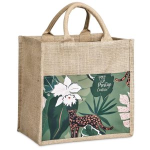 Pre-Production Sample Okiyo Nuri Sublimated Pocket Jute Tote Pre-Production Sample Okiyo Nuri Sublimated Pocket Jute Tote
