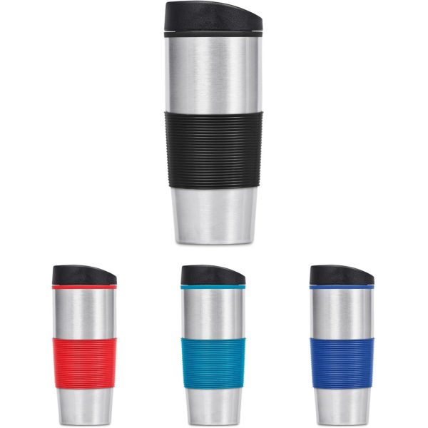 Ridge Stainless Steel & Plastic Double-Wall Tumbler - 450ml1 Ridge Stainless Steel & Plastic Double-Wall Tumbler - 450ml