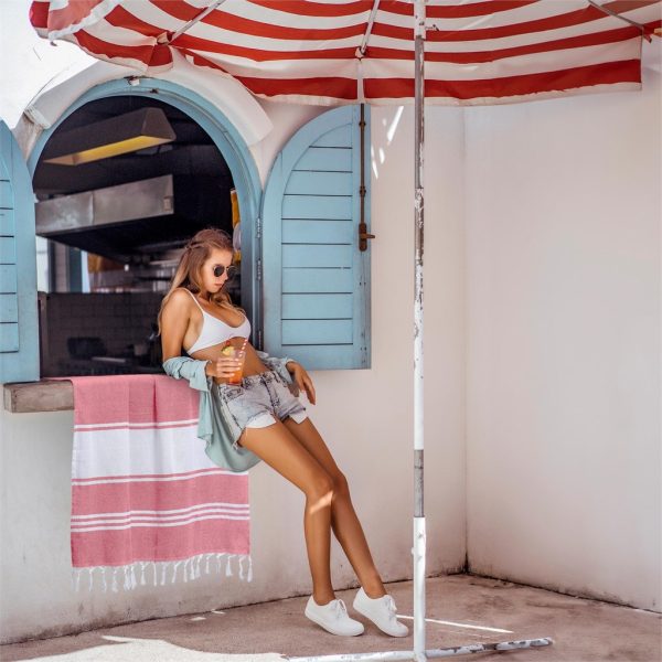 US Basic Santa Cruz Cotton-Rich Beach Towel & Drawstring Bag4 US Basic Santa Cruz Cotton-Rich Beach Towel & Drawstring Bag