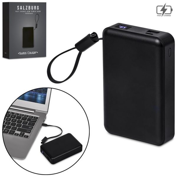 Swiss Cougar Salzburg Fast Charge 65W PD & QC Power Bank - 15 000mAh 4 Swiss Cougar Salzburg Fast Charge 65W PD & QC Power Bank - 15 000mAh