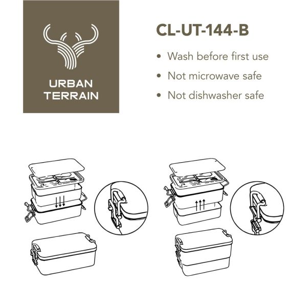 Urban Terrain Lakeside Double Layer Lunch Box & Cutlery Set 4 Urban Terrain Lakeside Double Layer Lunch Box & Cutlery Set